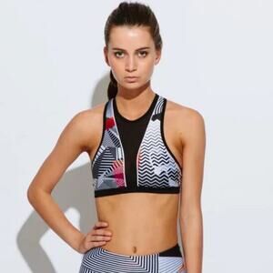 NEW We Are Handsome S Bra Flexicool Performance High Neck Crop Top Mesh Gym UV